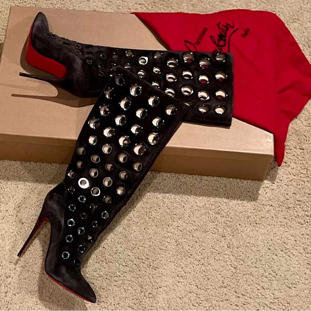 Christian Louboutin knee-high stiletto boots,